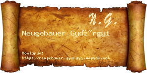 Neugebauer Györgyi névjegykártya